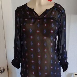 Mossimo Supply Co. Black Dress with Colorful Pattern
